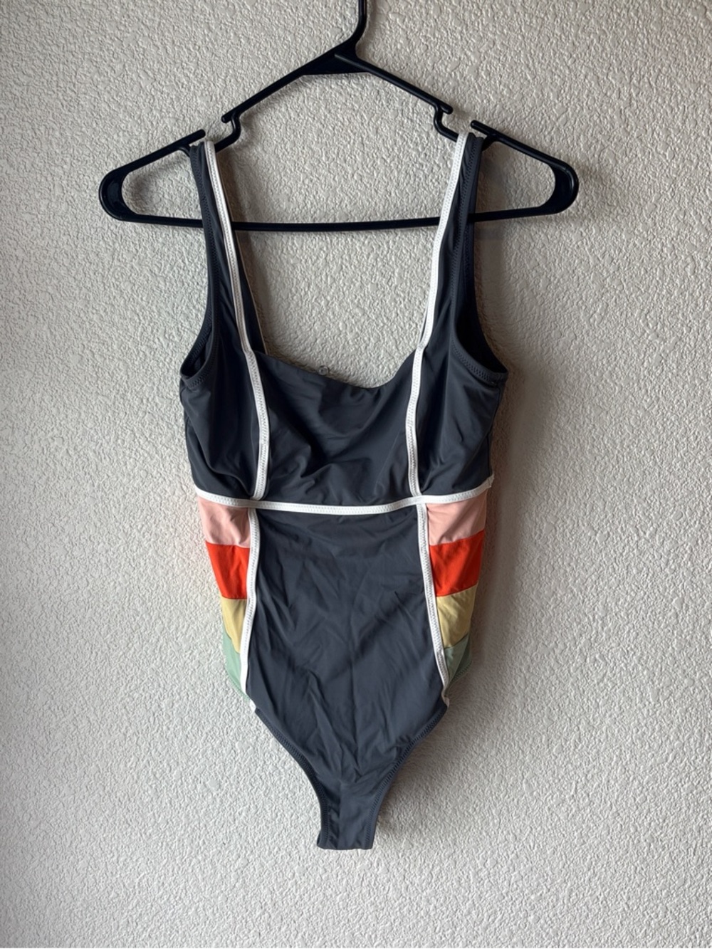 Rip Curl Black One-Piece Swimsuit with Multi-Color Side Panels